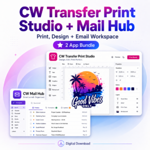 Bundled Windows Software - CW Transfer Print Studio + CW Mail Hub