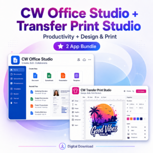 Bundled Windows Software - CW Transfer Print Studio + CW Office Studio